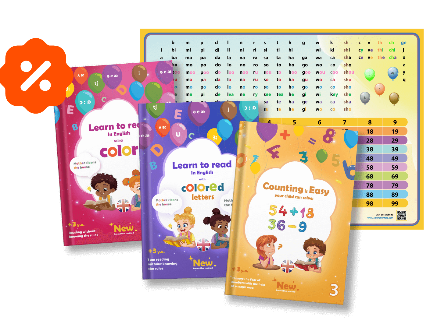 Kit completo: Reading is Easy + Counting is Easy con mapa de sonidos de regalo